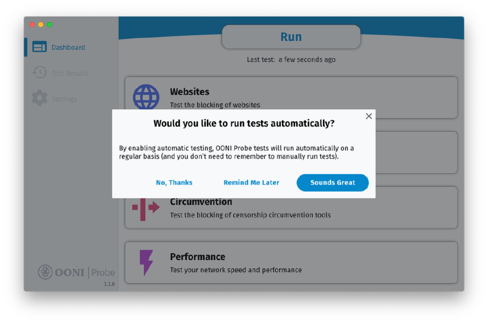 Automated testing window Automated testing window